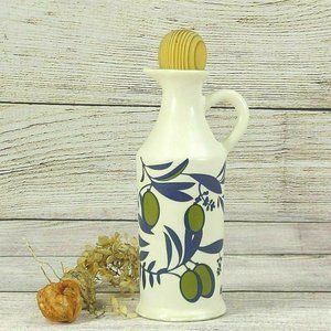 Olive Oil Ceramic Bottle Dispenser Handmade Painted Home Kitchen Decoration